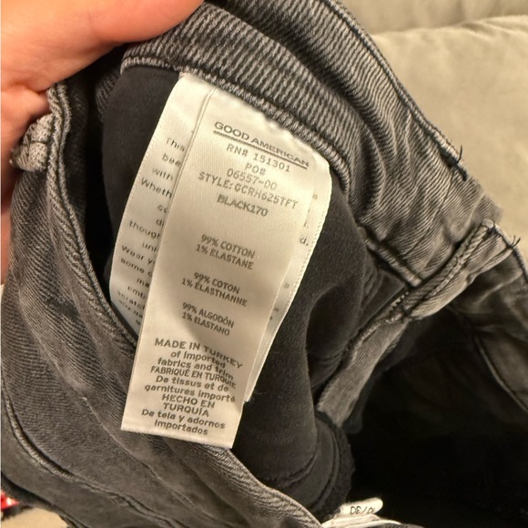 EUC Good American Classic Raw Hem Straight Jeans black size 30 - Picture 4 of 5